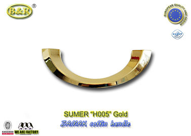 Gold H005 u. Silberfarbe-Italien-Entwurfsmondformmetallsarggriff zamak Sarg-Zusatzgröße 20.5*7.5cm
