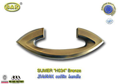 24*8.5cm Größe H034 Begräbnis- Produkte für Metall-zamak Sarg-Griff durch elektronische Überzug-Bronze-Farbe