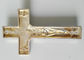 Plastik- Gold-Antike Messing-zamak Kruzifix des Sarg-Kreuz-D049 für Sarggebrauch 10.8*6.6cm