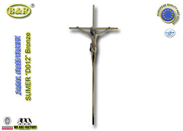 Sortieren Sie 45*18cm Hinweis keine Bronzefarbkatholische Kreuz- und -kruzifixsargdekoration der Antike D012