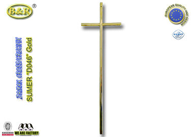 Kreuz D046 Zamak und Kruzifix-Sarg-Deckel-Dekorations-Begräbnis- Zusatzgoldfarbe