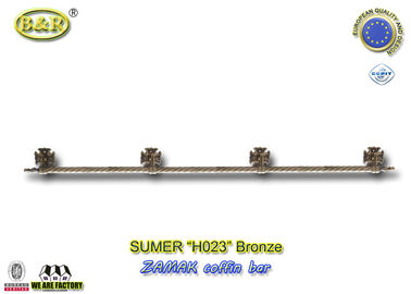 Asphaltieren Sie lange Stange metal Herrajes de Ataudes Sarges zamak Sargstange Hinweises H023 1,55 Meter mit 4 Basis