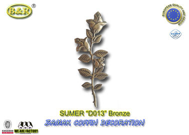 Metallsargdekoration zamak rosafarbene antike Bronze der Zinklegierungs-Blume D013 45cm*13cm